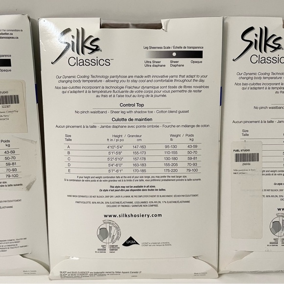 Silk Classic Control Top Sheer Pantyhose Shadow Toe Lot of 3 - Picture 10 of 12